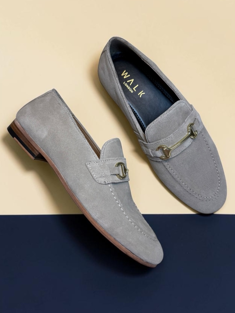 WALK London Suede Horse Bit Naples Trim Loafers Mens Shoes US Size 7 / UK Size 6